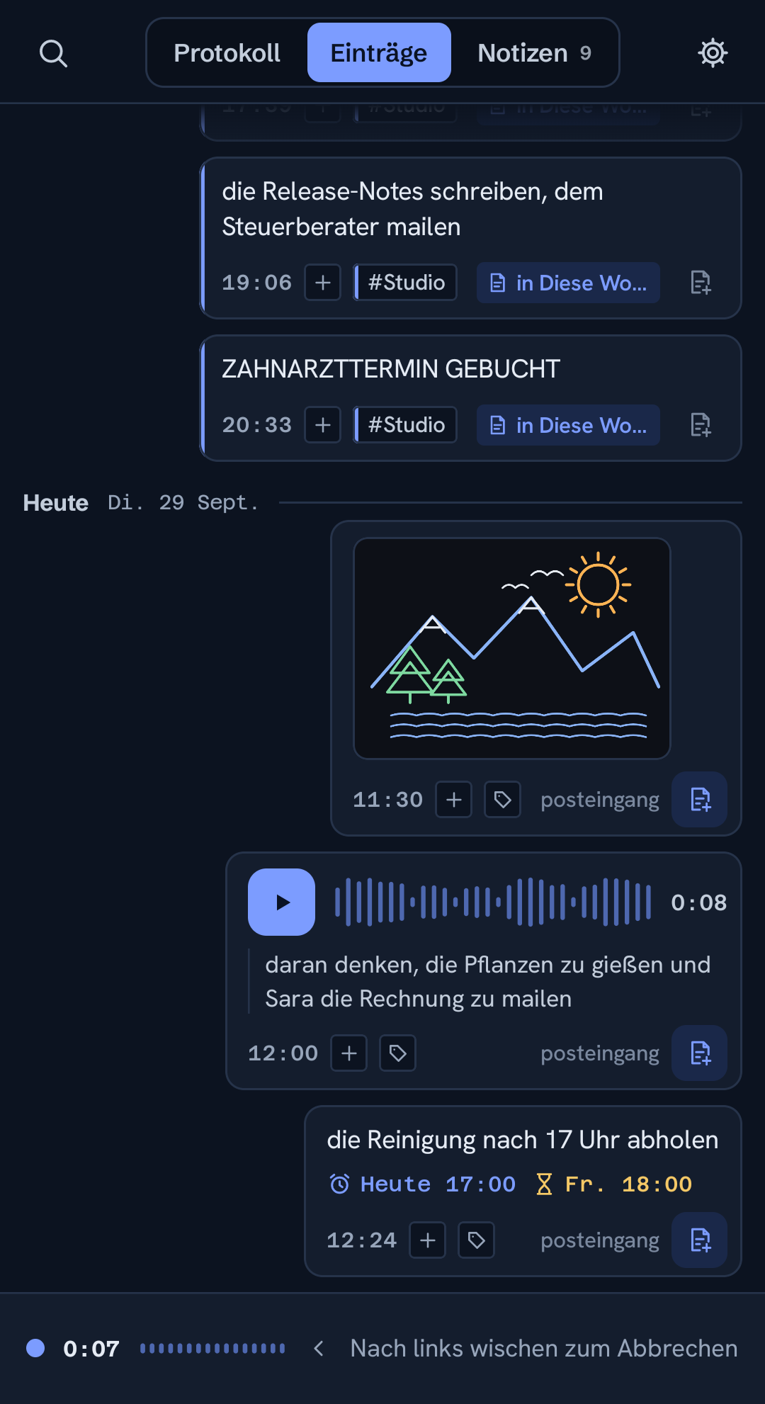 Eine Sprachnotiz in ChatNote aufnehmen