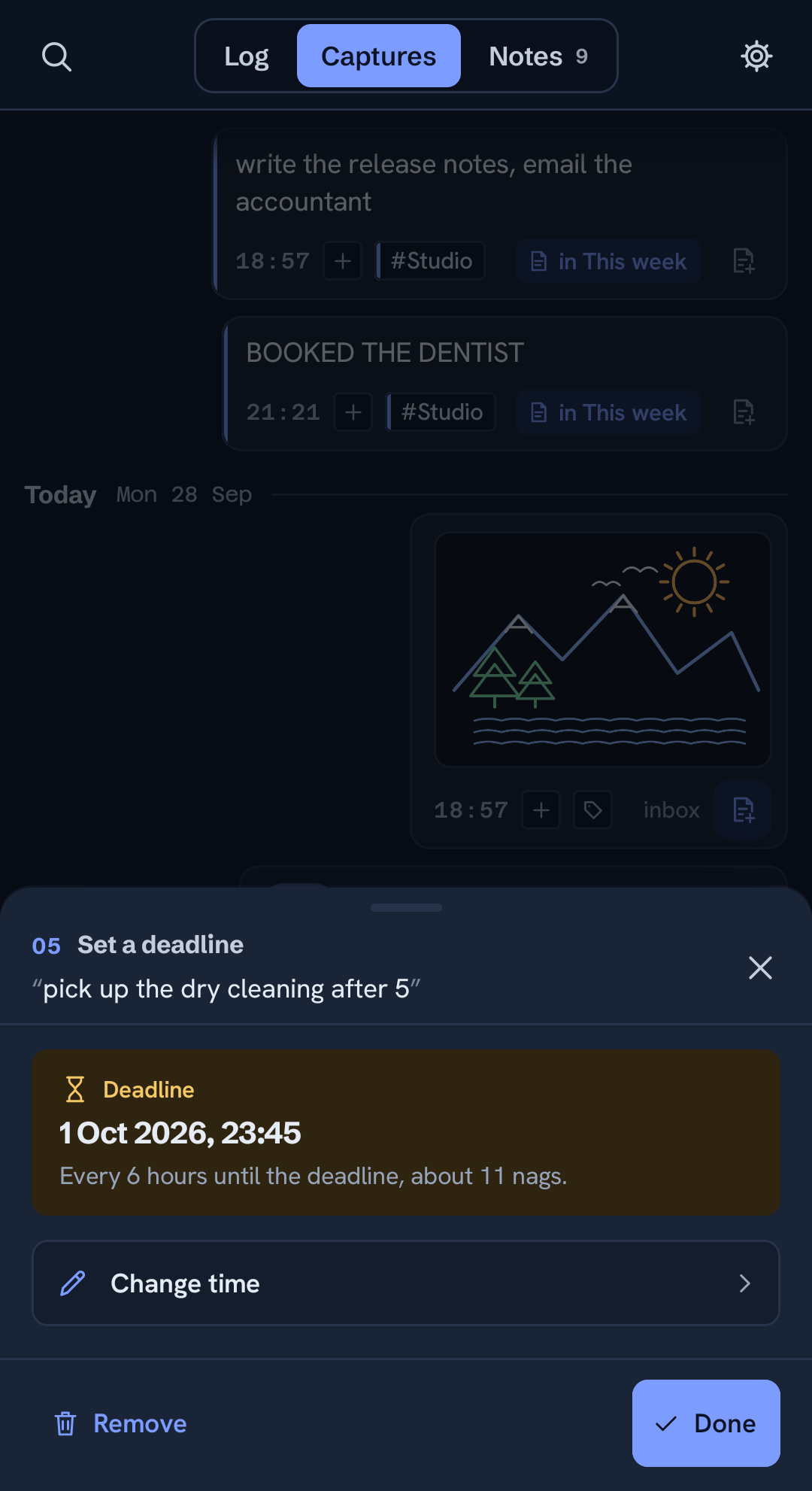 Setting a deadline on a capture