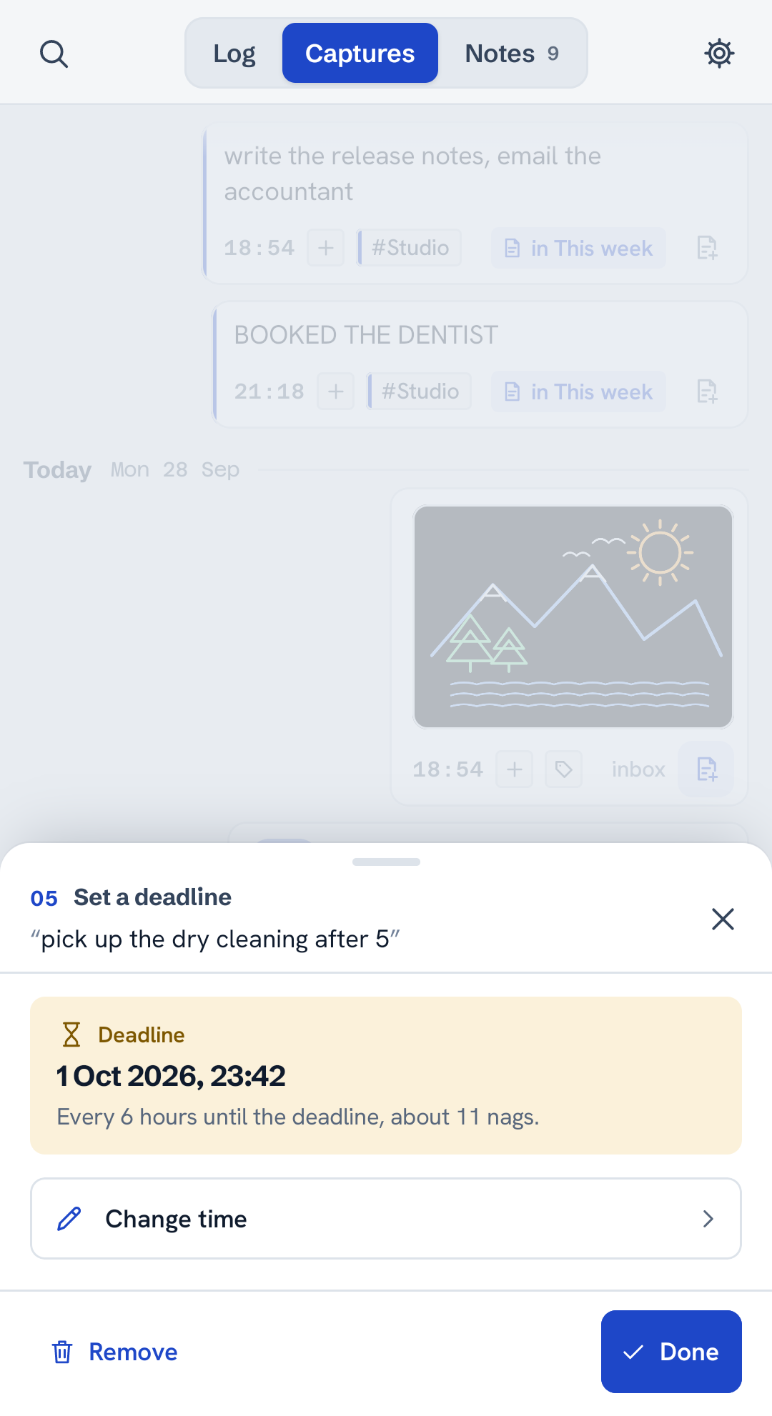 Setting a deadline on a capture