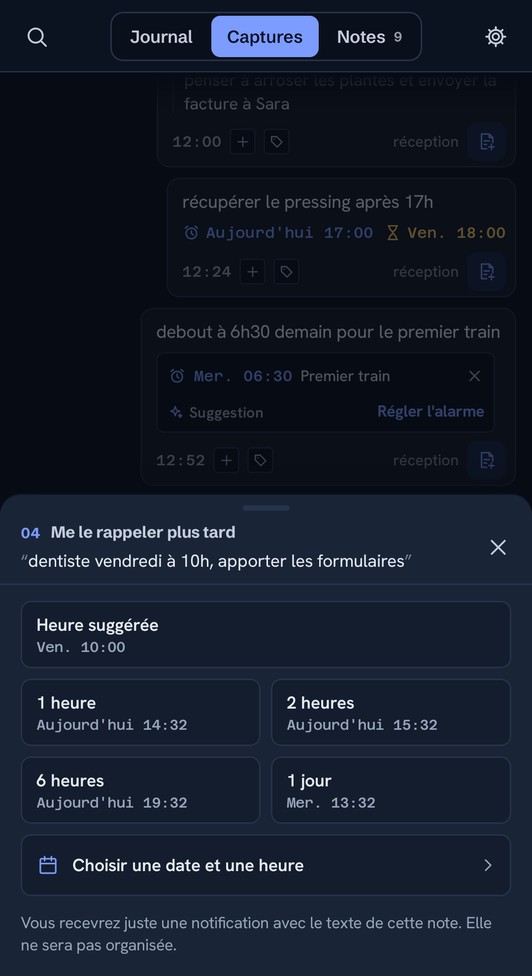 La fiche de rappel, avec l'heure citée dans la capture déjà proposée