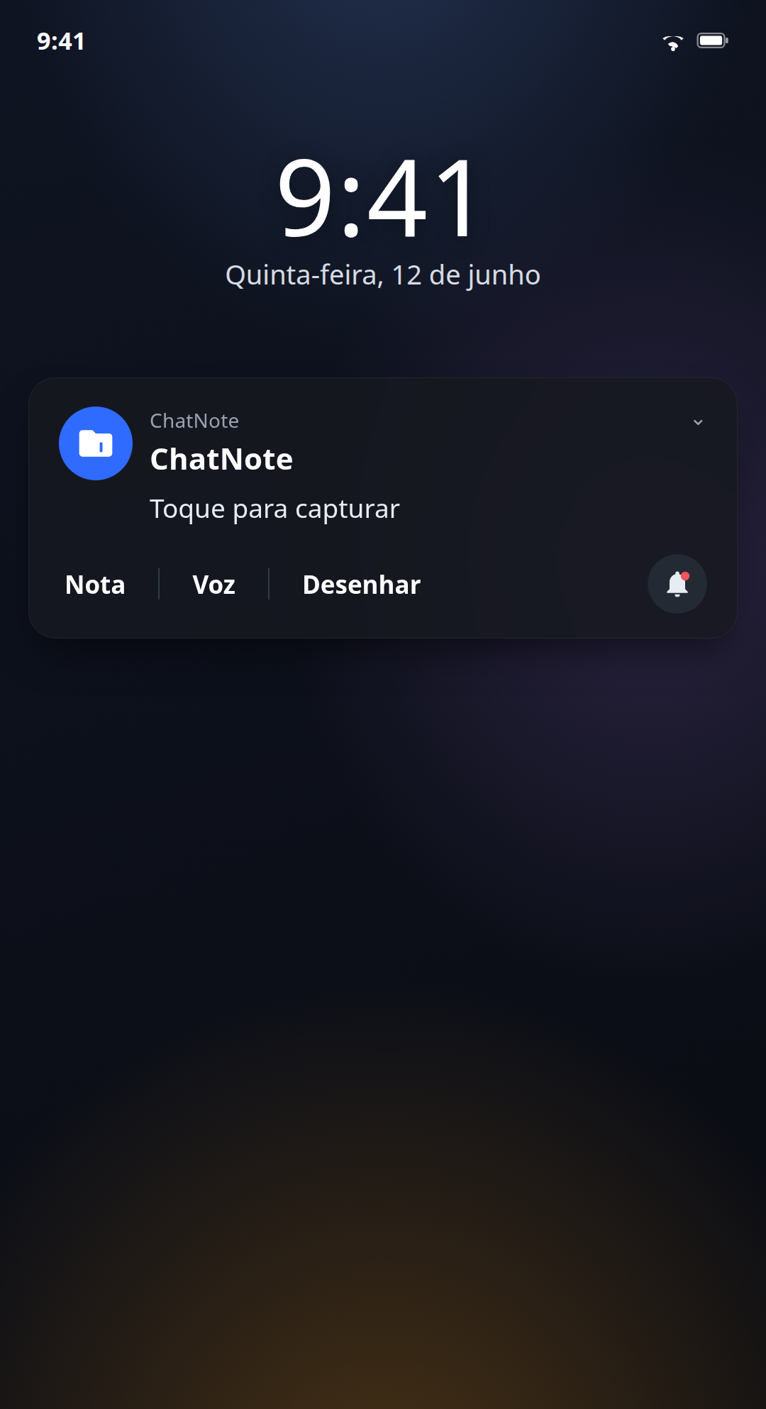A notificação de captura com um toque